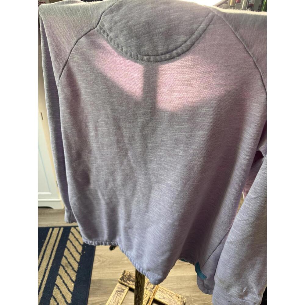 Black Dog Lavender Pullover Sweatshirt Large Blue Contrast Patch Coastal Style